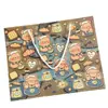 Bolsa de Regalo de Oso Mantequilla de Tela Vaquera Dibujada a Mano Bolsa de Almacenamiento de Papel Kraft Engrosada de Gran Capacidad Bolsa Tote Esencial para Regalo