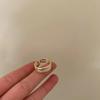 Diseño Nicho Lujo Accesible Nácar Blanco Anillo Doble Capa para Mujer Ins Anillo Abierto Simple para Dedo Índice Venta al por Mayor de Anillos