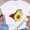 Mulheres Bonito Abacate Casal Amor Desenho Animado Frutas Roupas Estampadas Camiseta Feminina Estampada Top Roupas Doces