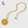 Colgante de brújula de ocho tesoros giratoria tradicional chapado en oro y con incrustaciones de diamantes, collar de lujo ligero de alta gama, accesorio unisex, disponible para envío directo