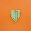 Tela de Cuadros Rayados Sencilla Parche de Corazón Bordado por Computadora Accesorios para Ropa Bolsas Decoración Material DIY Parche Parche