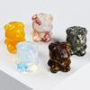 Cristal Natural Transfronteiriço Urso Morango Escultura Pedra de Cristal Minério Amostra Europeia e Americana Decoração de Casa Festivais Enfeites