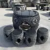 Mesa Tallada de Piedra Azul, Mesa Redonda para Patio Exterior, Banco de Piedra, Juego de Mesa y Banco de Piedra para Parque de Villa, Fabricante de Artículos Decorativos