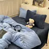 Conjunto Casual de Cuatro Piezas de Color Puro Verde Fruta Estilo Ins Mezcla y Combina Terciopelo de Leche Engrosado Juego de Cama de Tres Piezas de Terciopelo Coral de Invierno 4