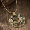 Colar Transfronteiriço Novo Liga de Zinco Colorido Gota de Óleo Geométrico Oval Vazado Temperamento de Alto Nível Versátil Pingente Feminino