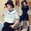 Tienda Insignia Shanghai Dan Nong/Nueva Camiseta de Manga Corta de Seda Helada con Cuello de Muñeca Estilo Europeo para Mujer, Top Delgado de Moda Tendencia