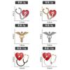 Broche de la serie de atención médica europea y americana, estetoscopio, alas de corazón, pin, insignia de amor creativa, nueva aleación