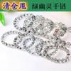 Pulsera Fantasma Verde Círculo Único para Hombres y Mujeres Joyería Sin Piedras para Amigos Pulsera de Cuentas de Buda Pulsera para Hombres y Mujeres Estilo Étnico