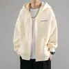 Sudadera con capucha de punto para hombre, estilo americano, otoño 2026, nueva tendencia, corte holgado, chaqueta con cremallera, ropa para hombre