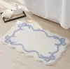 Alfombra de baño absorbente antideslizante de cachemira sintética simple para uso doméstico, resistente a la suciedad, resistente al desgaste, fácil de mantener, felpudo, alfombrilla de inodoro