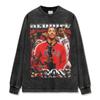 Cross-border Retro Derek Derrick Estampado Camiseta de manga curta Lavado Velho Manga comprida Gola redonda Solto Moletom com capuz