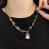 Collar con Puntadas de Perlas Fantasma Cadena de Cuello Versátil para Hombre Cadena de Cuello Hip-hop para Mujer Diseño de Nicho Sentido de Alta Gama Cadena de Lana Estilo Nuevo