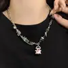 Collar con Puntadas de Perlas Fantasma Cadena de Cuello Versátil para Hombre Cadena de Cuello Hip-hop para Mujer Diseño de Nicho Sentido de Alta Gama Cadena de Lana Estilo Nuevo