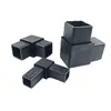 Conector de Codo de Ángulo Recto de Dos Vías de Plástico Negro Junta Conector para Tubo Cuadrado Material PP