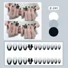 24 Peças de Adesivos para Nail Art, Produtos Acabados para Comércio Transfronteiriço, Pacote Misto para Europa, América e África, Unhas Postiças Removíveis, Pontas de Unha Usáveis para Bancas de Mercado