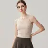 Top de punto con cuello en V y 35% cachemir, con diseño de encaje de cuatro paneles, color liso, corte ajustado y sin mangas, perfecto como capa interior para otoño e invierno