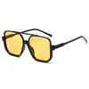 Nuevas Gafas de Sol Sencillas de Doble Puente de Montura Completa Cuadradas de Marco Grande Europeas y Americanas Gafas de Moda para Celebridades de Internet Fotografía Callejera