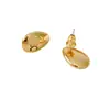 Brincos de Tarraxa Celi Fashion Estilo Francês Minimalista Formato de Feijão Pequeno Argola de Prata 925 Torre Eiffel Superfície Lisa Elegante Versátil Delicado para Mulheres