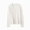 Cardigan Feminino Fino de Lã Fina 2026 Outono e Inverno Novo Gola V Camisa Básica Jaqueta Reta Solta Emagrecedora