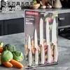 Comércio Exterior Conjunto de Cinco Facas de Cozinha de Aço Inoxidável com Cabo de Cauda de Fênix, Conjunto de Cinco Peças de Utensílios de Cozinha Domésticos