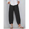 Ventas Directas de Fábrica Primavera y Verano Nuevo Exportación Cintura Elástica Algodón y Lino Pantalones Casuales Holgados Pantalones para Casa para Mujer