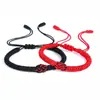 Amazon nuevo nudo de diamante nudo concéntrico pulsera de pareja cuerda roja año de vida tejido a mano cuerda de mano ajustable