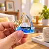 Figurita de Acrílico Rellena de Aceite Oceánica Titanic Velero Botella de Arena Movediza Adorno de Escritorio Decoración Pequeña Regalo de Temporada de Graduación