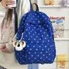 Mochila minimalista de estilo japonés, inspirada en la dopamina, con lunares coloridos: una mochila escolar elegante, informal, ligera y de gran capacidad para estudiantes de secundaria