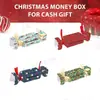 4 Piezas Caja de Dinero Navideña Caja Sorpresa de Regalo en Efectivo Caja de Regalo para Niños 40 Bolsas Transparentes Bolsa Enrollable Explosiva Regalo Creativo de Dinero