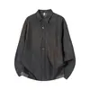 Camisa de Mezclilla Pesada Chaqueta para Hombre Estilo Primavera 2026 Camisa Rayada Color-Block Cuello Campana Chaqueta Camisa de Marca de Moda Venta al por Mayor