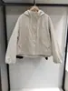 Chaqueta Casual con Capucha Corta para Mujer de Primavera y Otoño Moda Versátil en Gris Claro y Negro 479229 481600