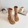 Zapatos Romanos de Caña Alta con Punta de Tanga Estilo Sencillo para Niñas 2026 Verano Nuevos Sandalias Caladas de Punta Abierta para Niños Sandalias de Bebé