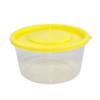Recipiente redondo de plástico para refrigerador, crisper, apto para microondas, lonchera portátil para exteriores con tapa, fruta, pp transparente, lonchera fresca