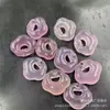 Pingente de Calcedônia Rosa Tipo Gelo Natural, Fivela da Paz de Ágata Rosa, Fecho de Nuvem Auspiciosa, Pingente de Feijão das Quatro Estações, Ornamento de Jade de Nicho