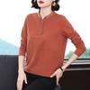 Nuevo Vestido de Primavera 2023 Estilo Occidental Camiseta Top para Mujer Madre de mediana edad Moda Otoño Cuello Alto Camisa Base Bordada
