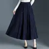 Saia elegante, da moda, casual, versátil, de comprimento médio para mulheres, nova saia estilosa de cintura alta em A para o outono de 2026