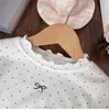 Camiseta de Manga Longa para Meninas Infantil Elegante Princesa Pulôver Top Bebê Outono Camisa Básica Nova Versátil Tendência