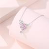 Collar de plata S925 estilo lujo ligero flor de cerezo para mujer 2023 nuevo original rosa flor de durazno Flor de ciruelo serie sentido de diseño de nicho