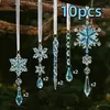 10 Peças Nova Decoração de Árvore de Natal Transfronteiriça Pingente Acessórios de Iluminação Ornamentos Transparentes de Acrílico Pendurados Contas Octogonais Cristal