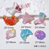 Resina atacado acessórios DIY telefone fivela de sapato chapéu adesivos de cola creme fonte de mercadorias transfronteiriça série oceano glitter estrela-do-mar