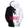 2024 comercio electrónico transfronterizo sudaderas con capucha tipo chaleco para hombre, mujer y familia moda impresión digital 3D cara de Scarface
