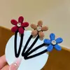 Horquilla Hueca de Flor con Pedrería Estilo Coreano para Mujer 2025 Nuevo Modelo Pinza Lateral de Flequillo de Gama Alta Accesorio para el Cabello