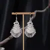 Pendientes Largos con Borlas de Imitación Plata Miao Estilo Étnico para Mujer, Mariposa Pavo Real Flor Pendientes Largos, Pendientes Estilo Bohemio para Fotografía de Viaje