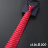 Gravata Formal de Negócios Masculina com Zíper Noivo Casamento Listra Azul Preto Puxar Fácil 8cm cm