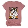 Amazon eBay sitio independiente de moda y único para mujer camiseta de manga corta con cuello redondo de flor fantasma murciélago