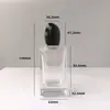 Botella de Perfume de Vidrio Transparente Transfronteriza 100ml Cuadrada con Tapa de Presión Spray Recargable Botella Vacía de Fondo Grueso de Gama Alta en Stock