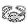 Anillo de la Buena Suerte Cara Sonriente de Dongdaemun de Corea del Sur para Mujer Ins Moda Elegante Versátil Dedo Índice Anillo Abierto Tendencia de Anillo