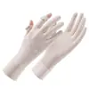 Luvas de Proteção Solar para Mulheres, Novo Estilo de Verão, Respiráveis, Antiderrapantes, Tela Sensível ao Toque, Ciclismo e Direção ao Ar Livre, Luvas de Seda Gelada Anti-UV