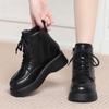 Botas de Inverno Versáteis Dropshipping Sola Plataforma Botas de Algodão Sola Grossa Botas Martin Sapatos Mãe Femininos Botas Curtas Quentes com Forro de Lã