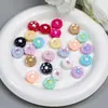 Dingyi Margaritas de Colores Luna Fría Acrílico Galvanizado con Agujero Cuentas Sueltas Pulsera DIY Hecha a Mano Accesorios de Joyería